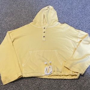 Yellow cropped hoodie